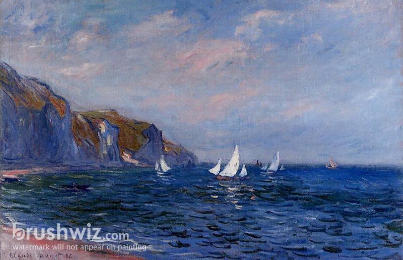 Cliffs And Sailboats At Pourville By Claude Monet Oil Painting