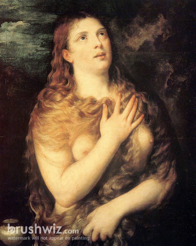 Mary Magdalen Repentant By Titian Oil Painting Reproduction