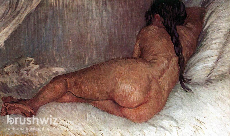 Nude Woman Reclining Seen From The Back By Vincent Van Gogh Oil