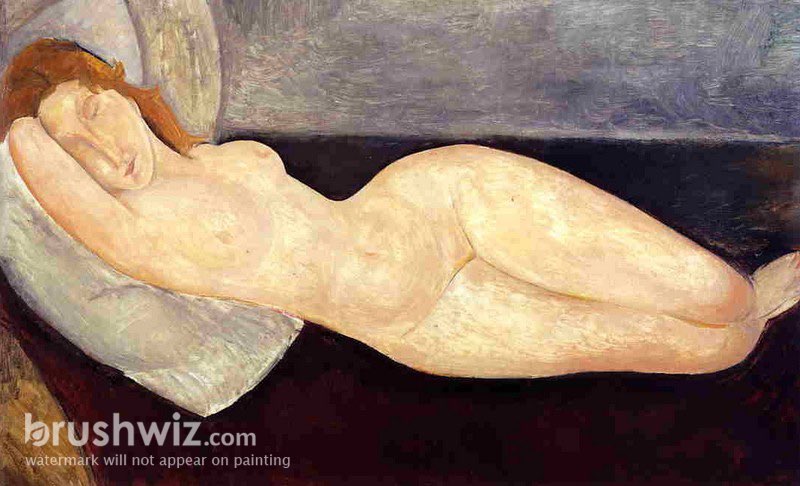 Reclining Nude With Head Resting On Right Arm By Amedeo Modigliani