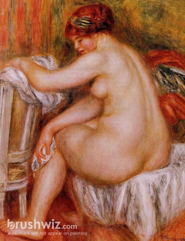 Seated Female Nude By Pierre Auguste Renoir Oil Painting Reproduction