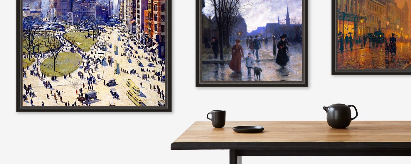 Street Scene-Themed Oil Paintings