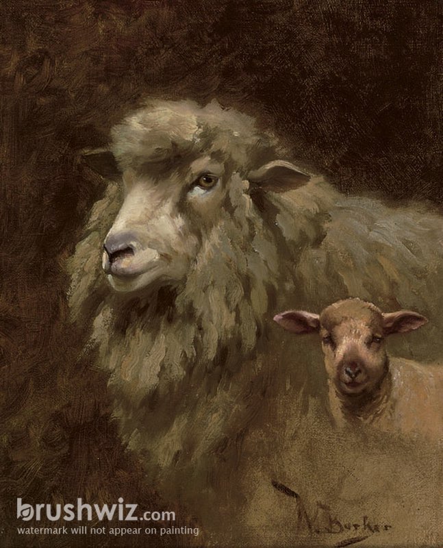 lamb oil painting