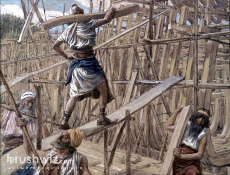 Building The Ark by James Jacques Joseph Tissot Oil Painting