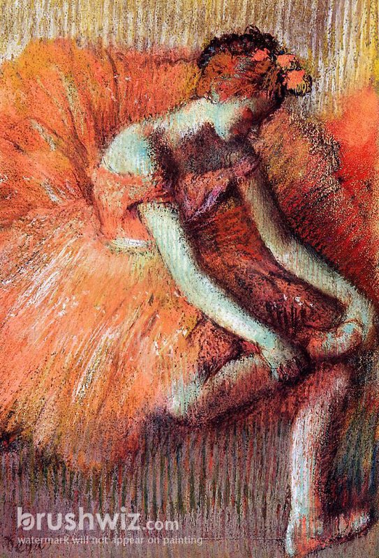 Dancer Adjusting Her Sandel by Edgar Degas - Oil Painting Reproduction