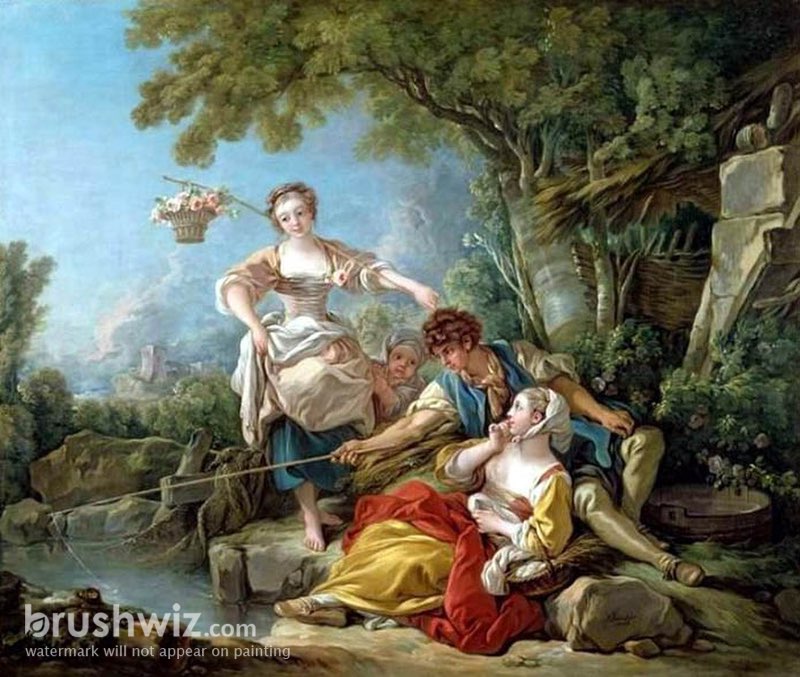 The Beautiful Kitchen Maid by Francois Boucher - Oil Painting Reproduction