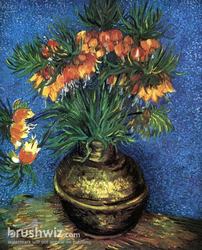 Fritillaries In A Copper Vase by Vincent Van Gogh - Oil Painting ...