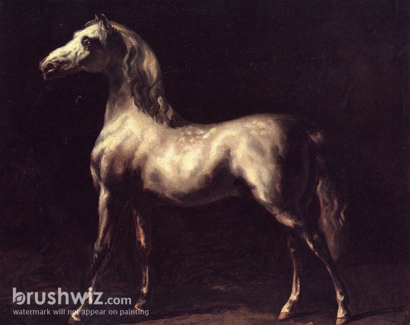 Grey Stallion by Theodore Gericault - Oil Painting Reproduction