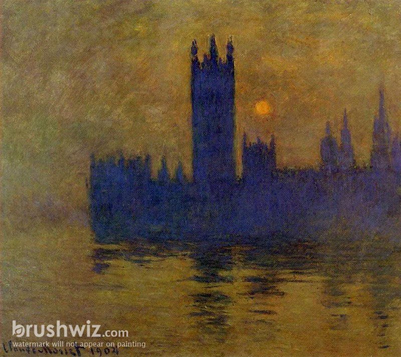 the houses of parliament sunset claude monet