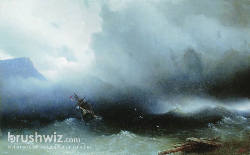 Hurricane At The Sea by Ivan Aivazovsky Oil Painting Reproduction