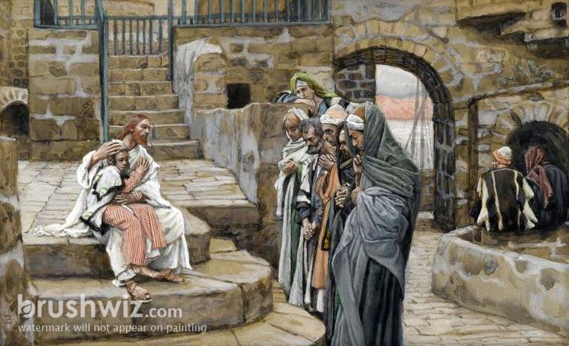 Jesus And The Little Child by James Jacques Joseph Tissot Oil