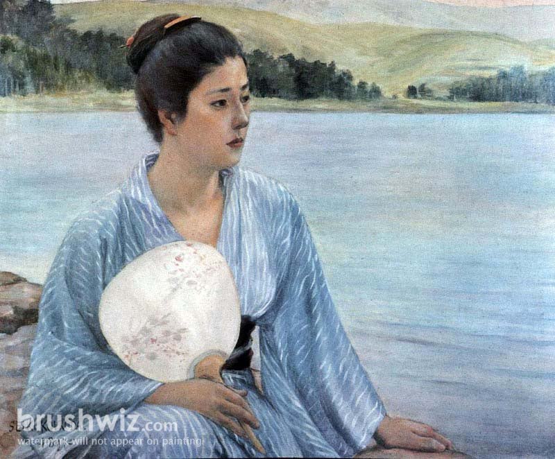 Lakeside by Kuroda Seiki - Oil Painting Reproduction