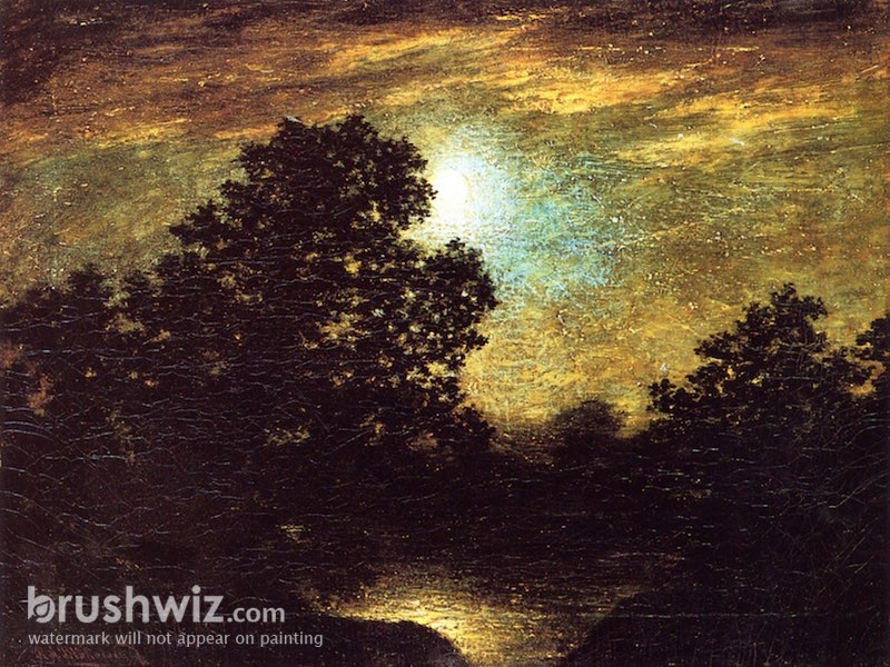 Moonlight by Ralph Albert Blakelock - Oil Painting Reproduction