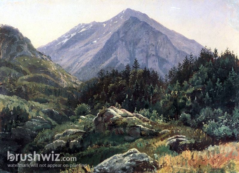 Alpine Scene oil painting reproduction by William Stanley Haseltine 