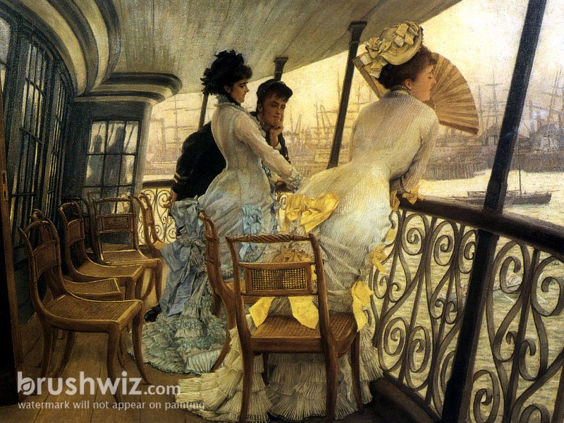 Remembrance Ball On Board by James Jacques Joseph Tissot Oil