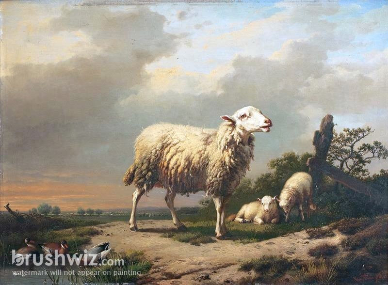 lamb oil painting