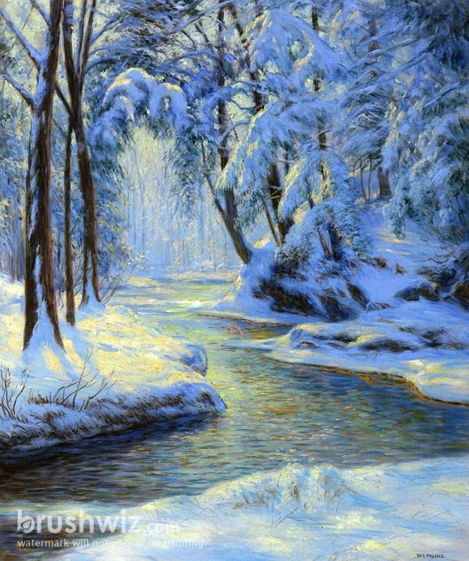 snowy landscape paintings
