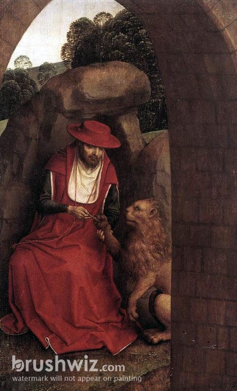 St Jerome And The Lion by Hans Memling - Oil Painting Reproduction