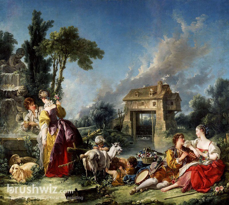 The Beautiful Kitchen Maid by Francois Boucher - Oil Painting Reproduction