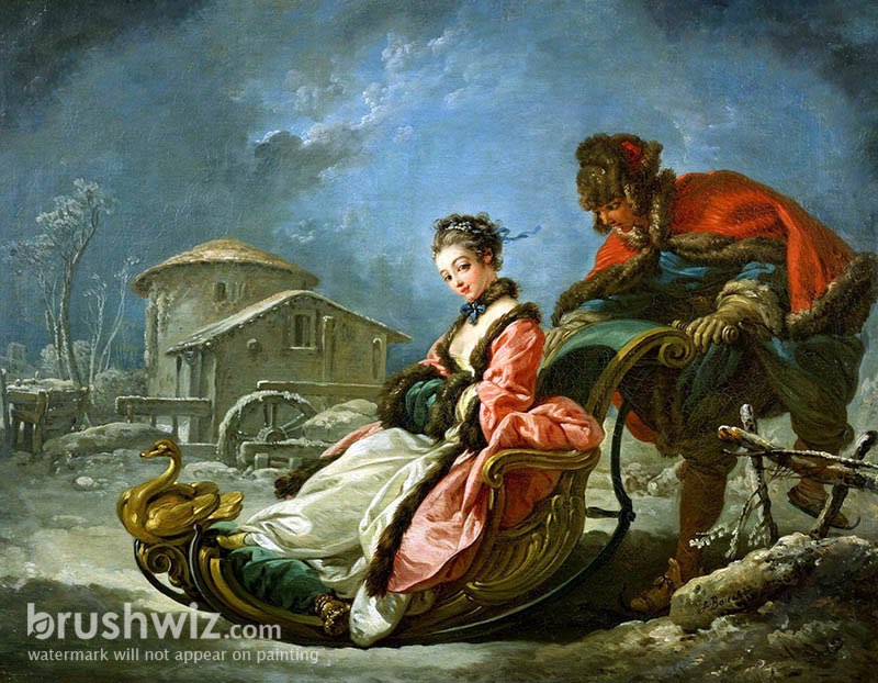 The Beautiful Kitchen Maid by Francois Boucher - Oil Painting Reproduction