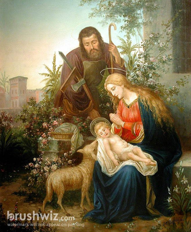 holy family oil painting