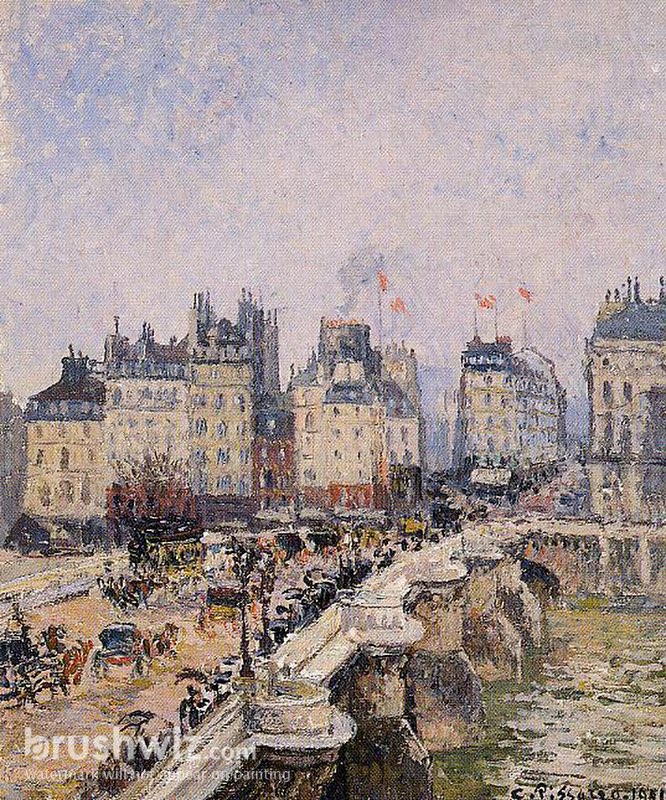 The Pont-Neuf by Camille Pissarro Reproduction Painting for Sale