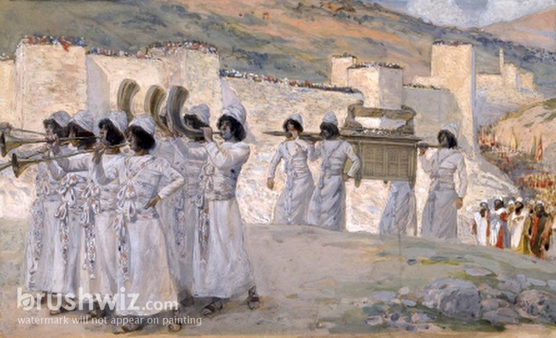 The Seven Trumpets Of Jericho by James Jacques Joseph Tissot Oil