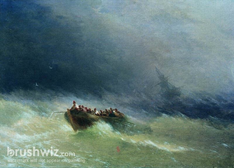 shipwreck oil painting