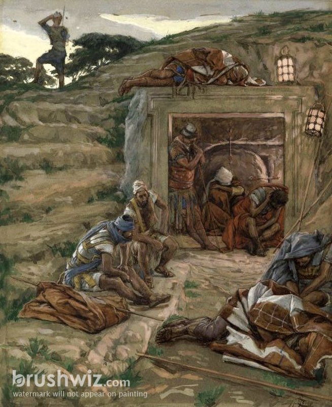 The Watch Over The Tomb by James Jacques Joseph Tissot Oil