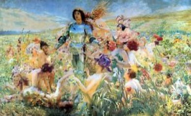 The Knight Of The Flowers by Georges Rochegrosse Oil Painting