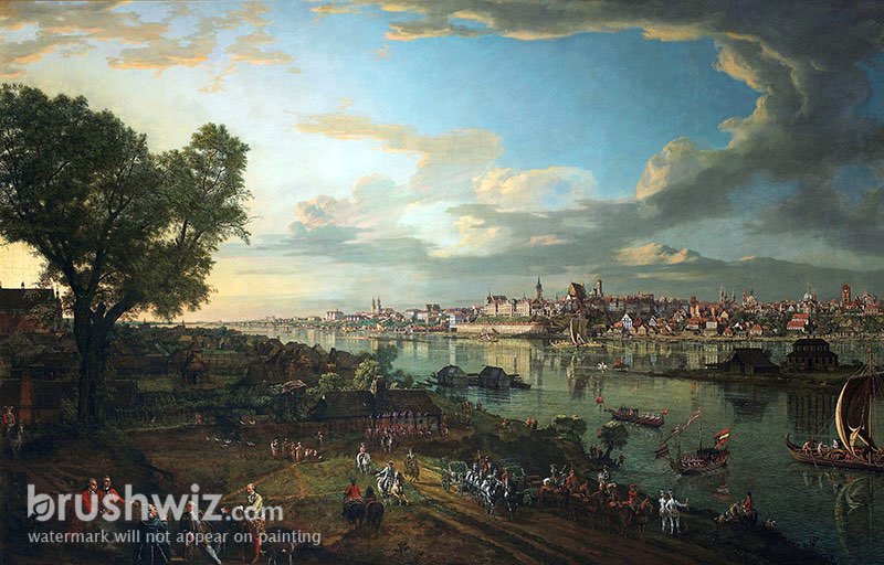 View Of Warsaw From Praga by Bernardo Bellotto - Oil Painting Reproduction